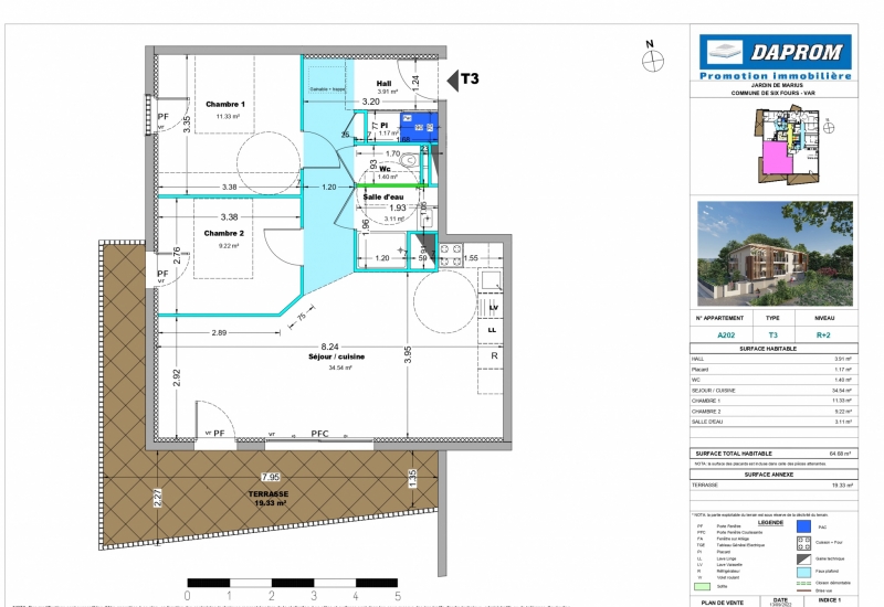 Exclusivité à Six-Fours-les-Plages : appartement T3 proche du centre avec terrasse et parking - Image 2